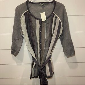 J. Jill Mohair Wool Blend Belted Cardigan Sweater Womens Size Large NWT